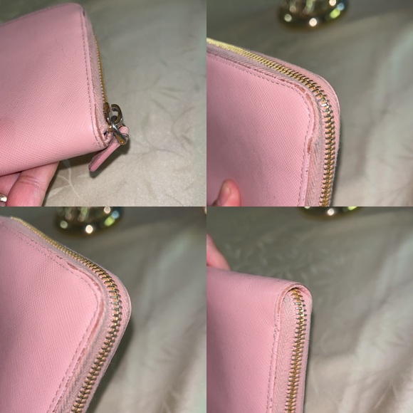 Prada Light Pink Bow Saffiano Wallet - Picture 4 of 15